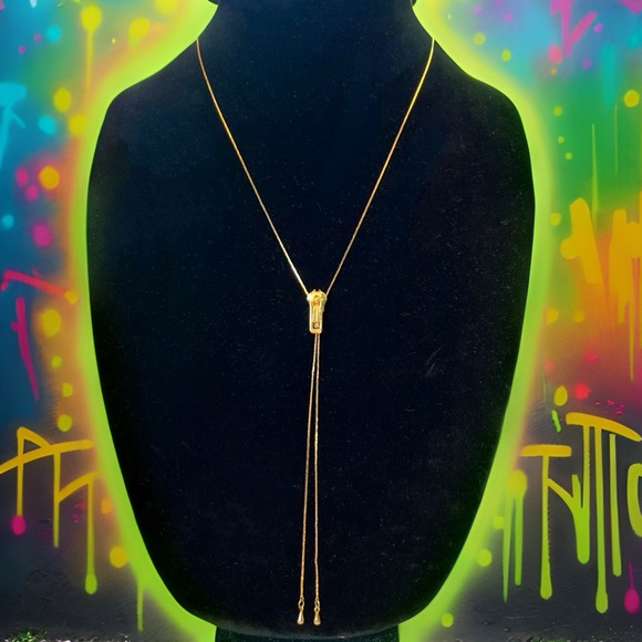 Vintage Adjustable Zipper Lariat Y Necklace - Picture 5 of 5